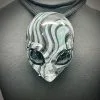 Alien Head Switchback Pendant - Ghost Glass