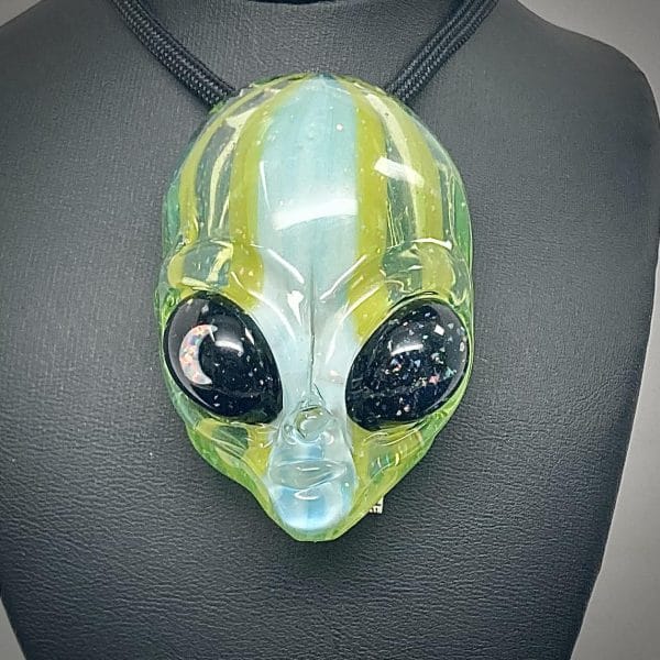 Alien Head Opal Pendant - Ghost Glass